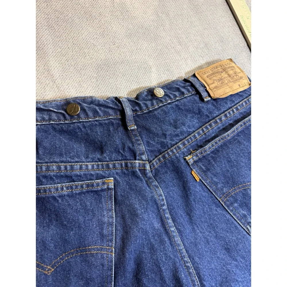 Vintage loggers Levi's Blue Cotton Denim Straight Jeans Men Suspender